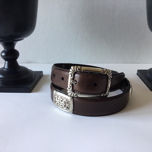 Fossil Brown Leather Belt, 33” Long - Picture 1 of 4